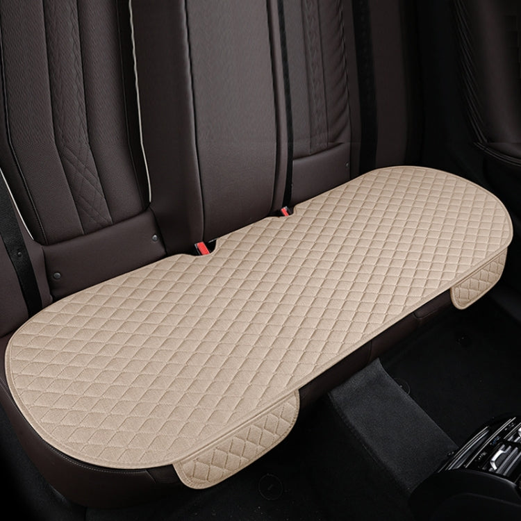 Non-Slip Rhombus Imitation Linen Car Seat Cushion, Color: Beige Back Row - Seat Accessories by PMC Jewellery | Online Shopping South Africa | PMC Jewellery | Buy Now Pay Later Mobicred