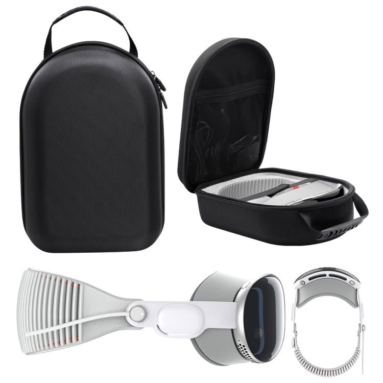 For Apple Vision Pro Storage Bag VR Headwear EVA Portable Hard Case(Cloth Pattern Black) - VR Accessories by PMC TechLife | Online Shopping South Africa | PMC TechLife | Buy Now Pay Later Mobicred