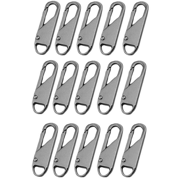 15pcs Universal Detachable Zip Slider Replacement Head Accessory, Color: Gunmetal - DIY Apparel Sewing by PMC Jewellery | Online Shopping South Africa | PMC Jewellery | Buy Now Pay Later Mobicred