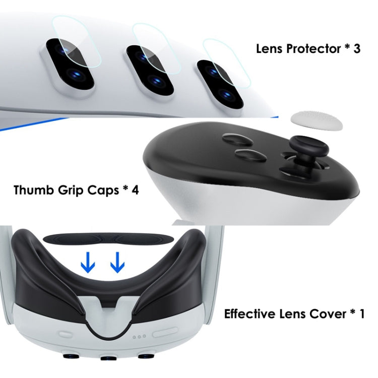 For Meta Quest 3 PC Protective Shell, Style: 7 In 1 (Glitter Transparent Blue) - VR Accessories by PMC TechLife | Online Shopping South Africa | PMC TechLife | Buy Now Pay Later Mobicred