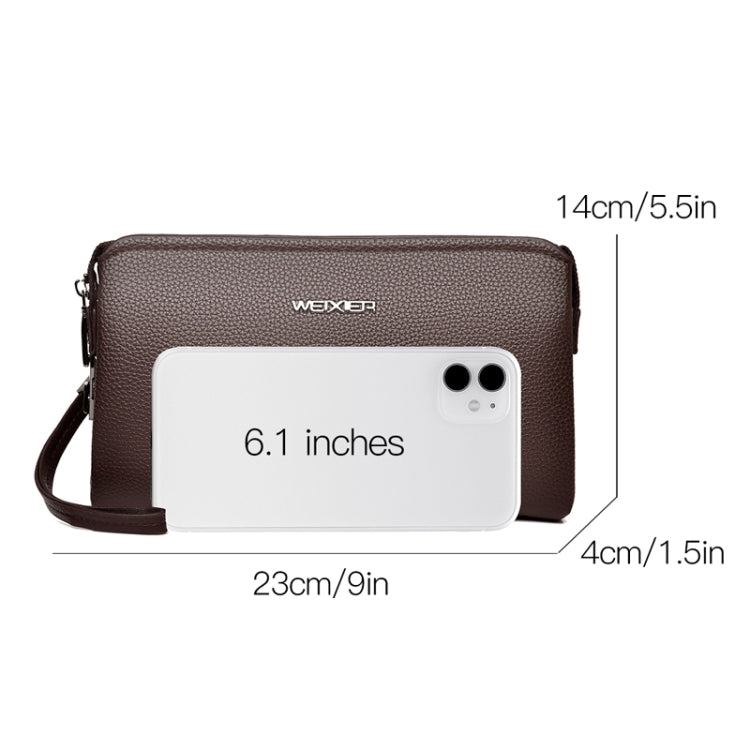 WEIXIER W125 Men Clutch Bag Password Zipper Business Phone Case(Brown) - Wallets by WEIXIER | Online Shopping South Africa | PMC Jewellery | Buy Now Pay Later Mobicred