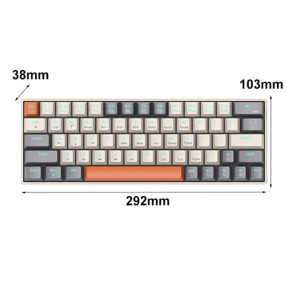 T-WOLF T60 63 Keys Office Computer Gaming Wired Mechanical Keyboard, Color: White - Wired Keyboard by T-WOLF | Online Shopping South Africa | PMC Jewellery | Buy Now Pay Later Mobicred