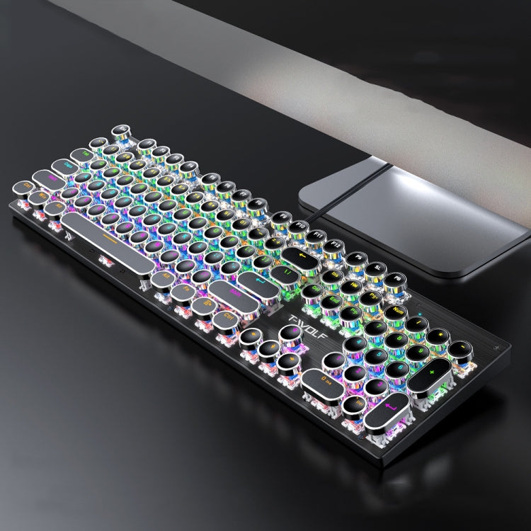 T-WOLF T75 104 Keys Adjustable RGB Light Computer Game Wired Mechanical Keyboard(Black) - Wired Keyboard by T-WOLF | Online Shopping South Africa | PMC Jewellery | Buy Now Pay Later Mobicred