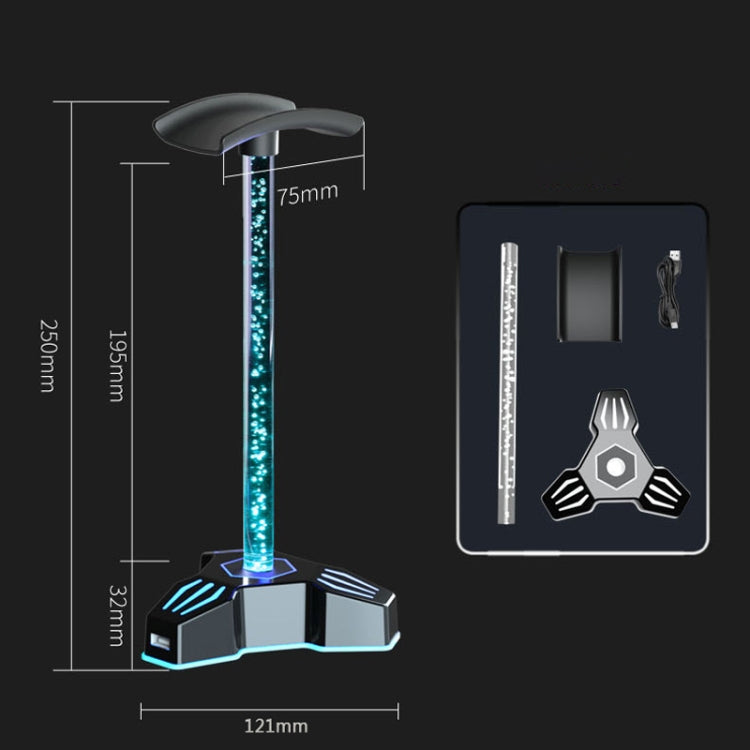 RGB Lighted Headphone Stand With Ambient Light USB Expansion Port Headphone Display Bracket, Style: With 3.5mm Port - Headset Stand by PMC Jewellery | Online Shopping South Africa | PMC Jewellery | Buy Now Pay Later Mobicred