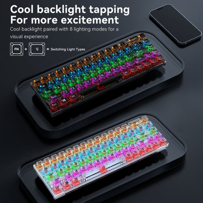 T-WOLF T40 68-Keys RGB Mixed Light Office Gaming Transparent Mechanical Keyboard(Black) - Wired Keyboard by T-WOLF | Online Shopping South Africa | PMC Jewellery | Buy Now Pay Later Mobicred