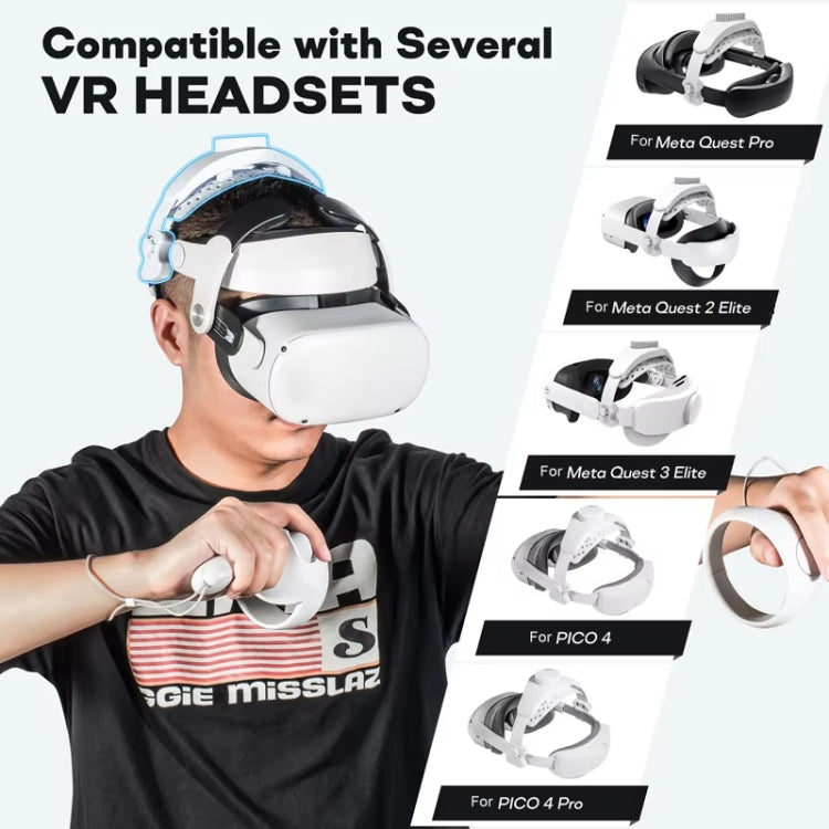 DEVASO VR Glasses Retractable Adjustable Headband Accessories For Meta Quest 3S / Meta Quest 3 / Meta Quest 2 / Meta Quest Pro / Pico 4 / Pico 4 Pro(Black) - VR Accessories by PMC Jewellery | Online Shopping South Africa | PMC Jewellery | Buy Now Pay Later Mobicred