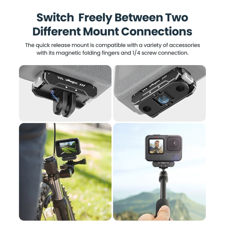 aMagisn Metal Magnetic Absorption Kit For GoPro HERO12 Black /11 Black /10 Black /9 Black - Holder by aMagisn | Online Shopping South Africa | PMC Jewellery | Buy Now Pay Later Mobicred