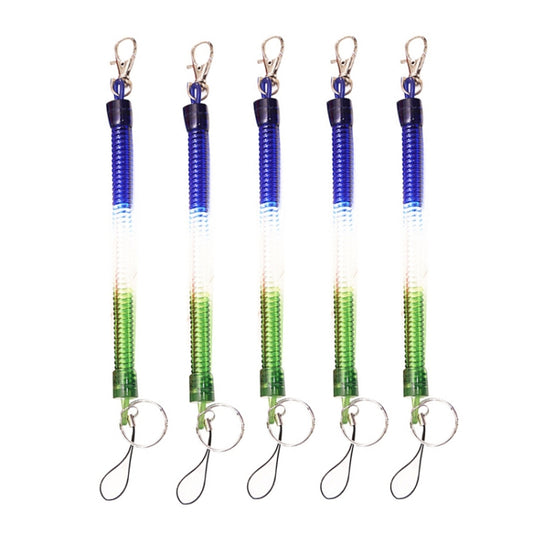 5pcs Spring Key Rope Plastic Keychain Environmentally Friendly Elastic Chain(Colorful Random Delivery) - Hooks by PMC Jewellery | Online Shopping South Africa | PMC Jewellery | Buy Now Pay Later Mobicred