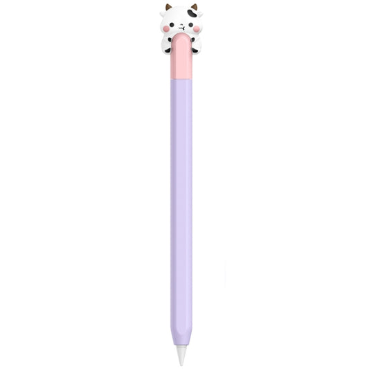 For Apple Pencil (USB-C) AhaStyle PT129-3 Stylus Cover Silicone Cartoon Protective Case, Style: Purple Cow - Pencil Accessories by AhaStyle | Online Shopping South Africa | PMC Jewellery | Buy Now Pay Later Mobicred