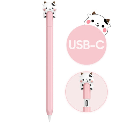 For Apple Pencil (USB-C) AhaStyle PT129-3 Stylus Cover Silicone Cartoon Protective Case, Style: Purple Cow - Pencil Accessories by AhaStyle | Online Shopping South Africa | PMC Jewellery | Buy Now Pay Later Mobicred