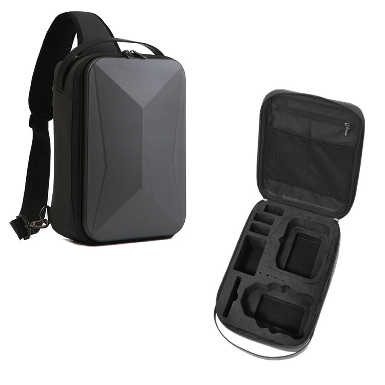 For DJI Mini 4 Pro Drone BKANO Hard Shell Chest Bag Shoulder Bag(Dark Gray) - Backpacks & Bags by BKANO | Online Shopping South Africa | PMC Jewellery | Buy Now Pay Later Mobicred