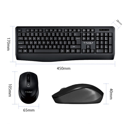 T-WOLF TF-100 2.4G Bluetooth Laptop Office Wireless Keyboard and Mouse Set(Set) - Wireless Keyboard by T-WOLF | Online Shopping South Africa | PMC Jewellery | Buy Now Pay Later Mobicred