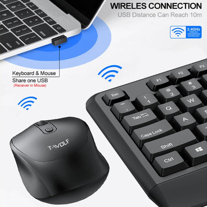 T-WOLF TF-100 2.4G Bluetooth Laptop Office Wireless Keyboard and Mouse Set(Set) - Wireless Keyboard by T-WOLF | Online Shopping South Africa | PMC Jewellery | Buy Now Pay Later Mobicred