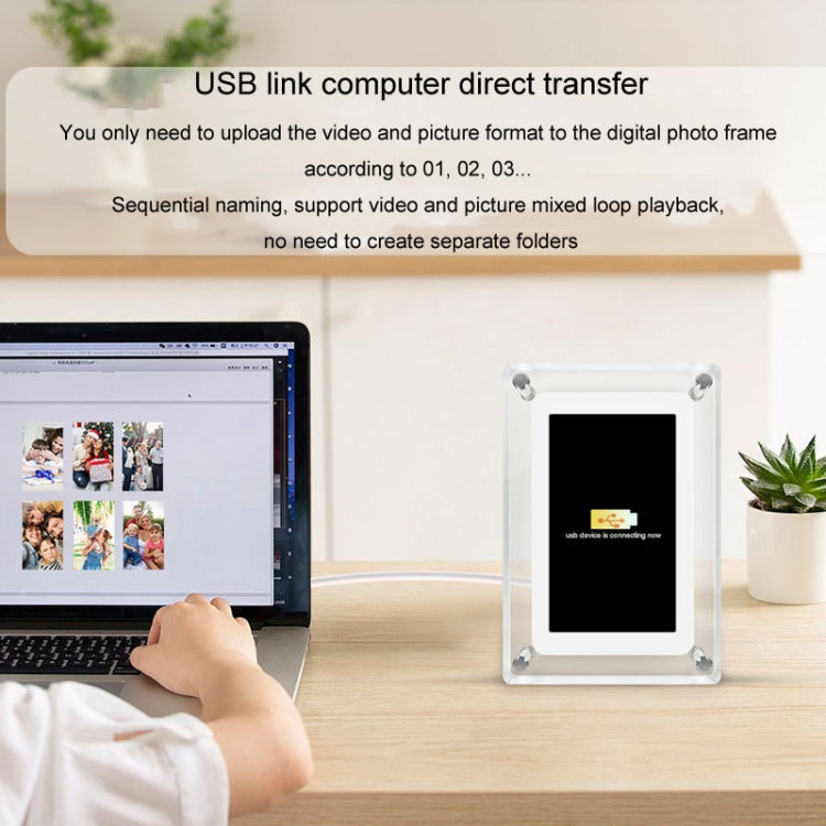7 Inch Acrylic HD Digital Photo Frame Desktop Smart Motion Video Player Ornament(UK Plug) - 1.5-7.0 inch by PMC TechLife | Online Shopping South Africa | PMC TechLife | Buy Now Pay Later Mobicred