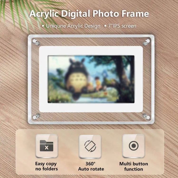 7 Inch Acrylic HD Digital Photo Frame Desktop Smart Motion Video Player Ornament(UK Plug) - 1.5-7.0 inch by PMC Jewellery | Online Shopping South Africa | PMC Jewellery | Buy Now Pay Later Mobicred