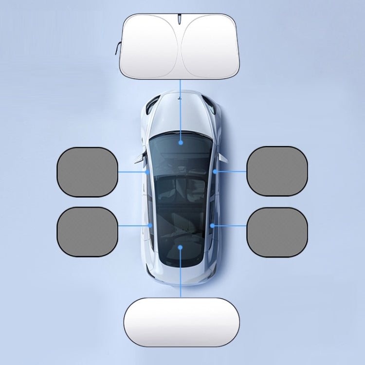 Car Front Windshield Heat Insulation Sun Protection Visor, Specification: Large Front Baffle+4 Side Baffles+1 Rear Baffle - free shipping - PMC TechLife - Order now!
