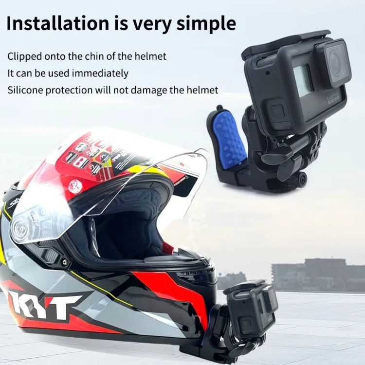 Motorcycle Helmet Chin Clamp Mount for GoPro Hero Series DJI Osmo Action, SJCAM Cameras, Spec: Set 2 - Helmet Mount by PMC Jewellery | Online Shopping South Africa | PMC Jewellery | Buy Now Pay Later Mobicred