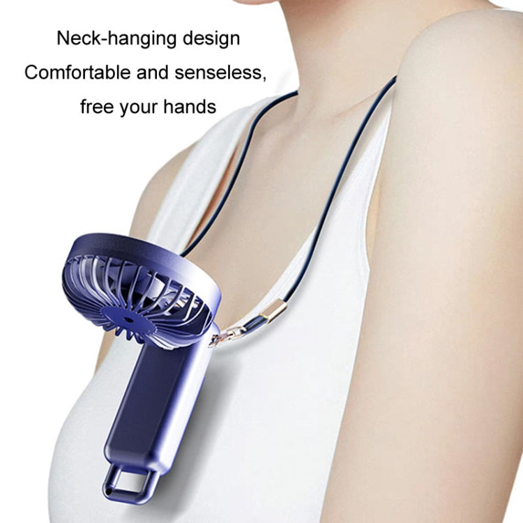 Portable Digital Display Hanging Neck Mute Small Fan USB Charging Handheld Foldable Fan(White) - free shipping - PMC TechLife - Order now!