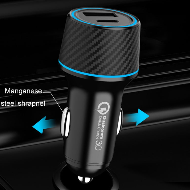 QIAKEY Dual Fast Charging Charger One To Two Cigarette Lighter, Size: TH219 48W(Black) - Car Charger by QIAKEY | Online Shopping South Africa | PMC Jewellery | Buy Now Pay Later Mobicred