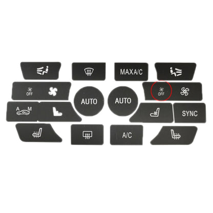 For BMW 5 Series/7 Series/X5/C6/F10/F01/F15 Air Conditioning Button Repair Sticker, Style: C 16pcs With OFF - Decorative Sticker by PMC Jewellery | Online Shopping South Africa | PMC Jewellery | Buy Now Pay Later Mobicred