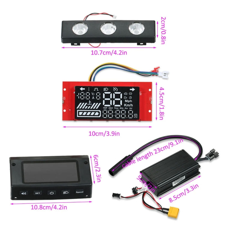 8 inch Electrical Scooter Master Digital Controller Display Panel Kit for Kugoo S1 / S2 / S3 / ETWOW(Black) - Accessories & Parts by PMc TechLife | Online Shopping South Africa | PMc TechLife | Buy Now Pay Later Mobicred