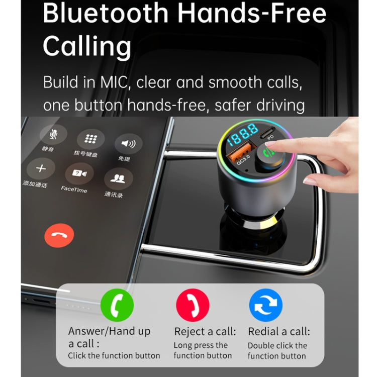 48W Car Bluetooth MP3 Player with Fast Charging(Black) - Bluetooth Car Kits by PMC TechLife | Online Shopping South Africa | PMC TechLife | Buy Now Pay Later Mobicred