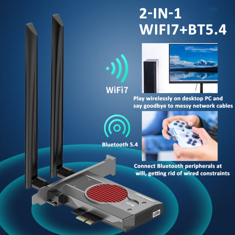 COMFAST BE200MAX 8774Mbps WiFi7 Network Card Bluetooth 5.4 Tri-Band PCIE WiFi Receiver - USB Network Adapter by COMFAST | Online Shopping South Africa | PMC Jewellery | Buy Now Pay Later Mobicred