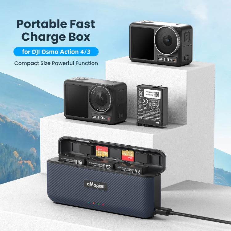 For DJI Action 4 / 3 aMagisn Fast Charge Charging Box Charger Sports Camera Accessories -  by aMagisn | Online Shopping South Africa | PMC Jewellery