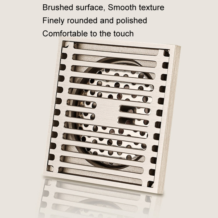 All Copper Brushed Anti-Odor Floor Drain Gravity Copper Core Bathroom Floor Drain, Specification: Round Straight Strip Single Use - Drain Strainers by PMc TechLife | Online Shopping South Africa | PMc TechLife | Buy Now Pay Later Mobicred