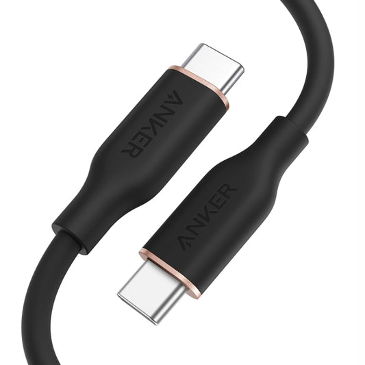 ANKER A8553 Powerline III 1.8m Skin Friendly Dual Type-C Data Cable PD100W Fast Charging Cable(Black) - USB-C & Type-C Cable by ANKER | Online Shopping South Africa | PMC Jewellery | Buy Now Pay Later Mobicred