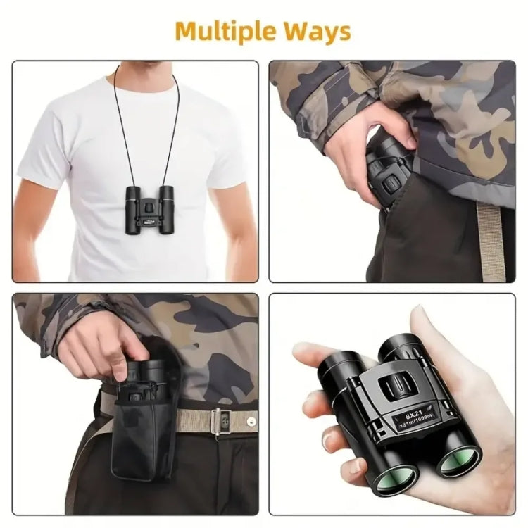 8X21 Outdoor Low-light Night Vision High-power HD Mini Binoculars - Binoculars by PMC TechLife | Online Shopping South Africa | PMC TechLife | Buy Now Pay Later Mobicred