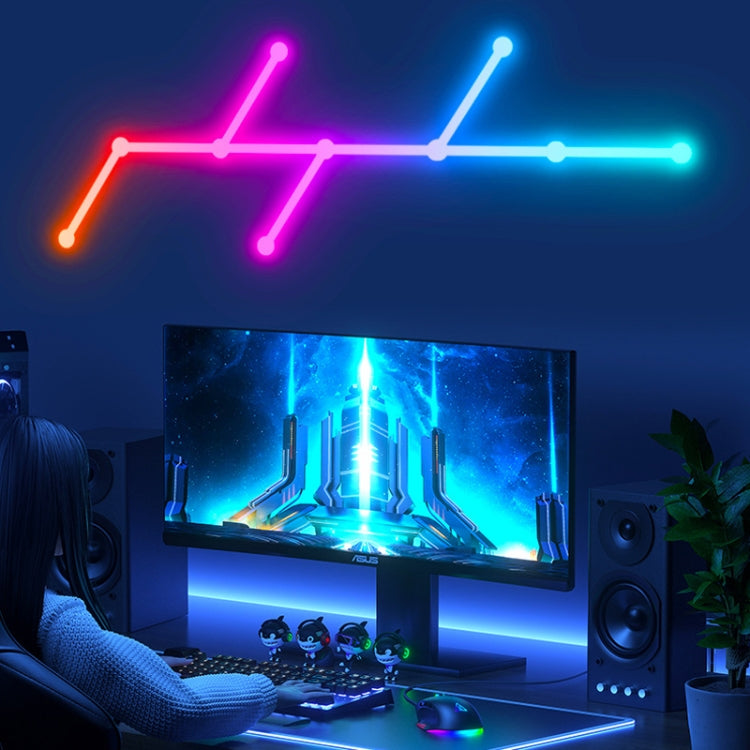 JSK-P26 Smart WiFi Bluetooth Version RGB Direct Illumination Phantom Splicing Light, Support Amazon Alexa / Google Assistant / DuerOS, Style: 9 Sections+UK Plug Adapter(White) - Novelty Lighting by PMC TechLife | Online Shopping South Africa | PMC TechLife | Buy Now Pay Later Mobicred