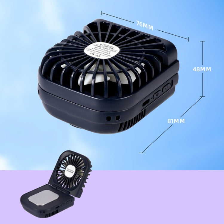 USB Charging Folding Outdoor Handheld Mini Cold Compress Fan Desktop Cooling Fan(Navy Blue) - Electric Fans by PMC Jewellery | Online Shopping South Africa | PMC Jewellery | Buy Now Pay Later Mobicred