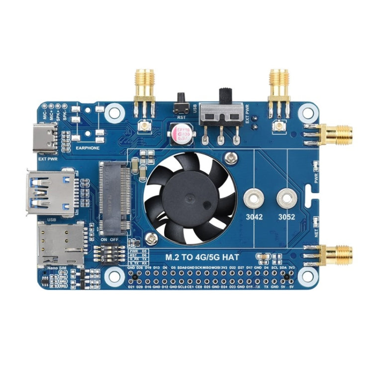 Waveshare SIM8262E-M2 5G HAT For Raspberry Pi, Quad Antennas 5G NSA, 5G/4G/3G Compatible(23254) - free shipping - PMc TechLife - Order now!