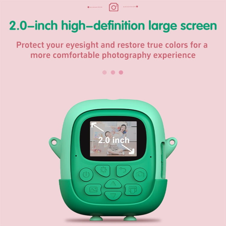 A19B 2.0-Inch 720P HD Reversible Camera Cartoon Children Mini Digital Printing Camera(Green) - Children Cameras by PMC Jewellery | Online Shopping South Africa | PMC Jewellery | Buy Now Pay Later Mobicred