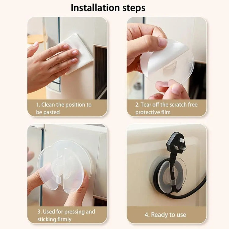 Multi-functional Data Cable Organizer Hole-free Plug Fixer Small Objects Hanger(Transparent) - Cable Organizer by PMC Jewellery | Online Shopping South Africa | PMC Jewellery | Buy Now Pay Later Mobicred