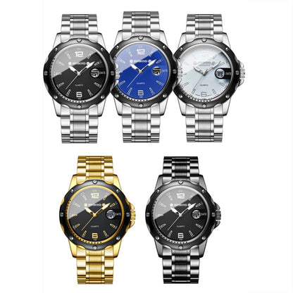 BINBOND B9696 Outdoor Calendar Luminous Waterproof Quartz Watch, Color: Black Steel-Black-White Nail - Metal Strap Watches by BINBOND | Online Shopping South Africa | PMC Jewellery | Buy Now Pay Later Mobicred