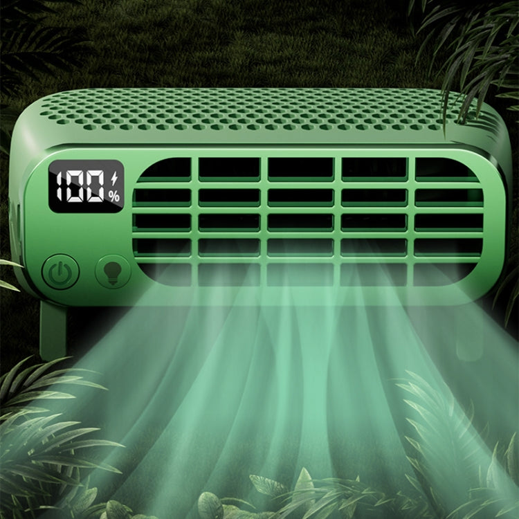 USB Charging Digital Display Portable Bladeless Outdoor Mini Night Light Fan(Green) - Electric Fans by PMC TechLife | Online Shopping South Africa | PMC TechLife | Buy Now Pay Later Mobicred