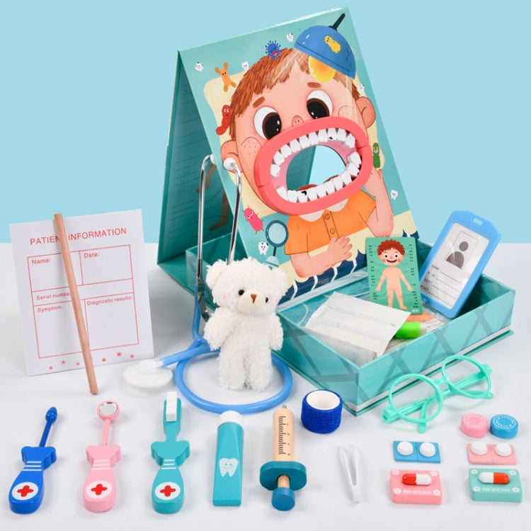 Wooden Children Oral Dentistry Simulation Dentist Set Pretend Play Medical Toy, Color: Basic Model Blue - Pretend Play Toys by PMC Jewellery | Online Shopping South Africa | PMC Jewellery | Buy Now Pay Later Mobicred