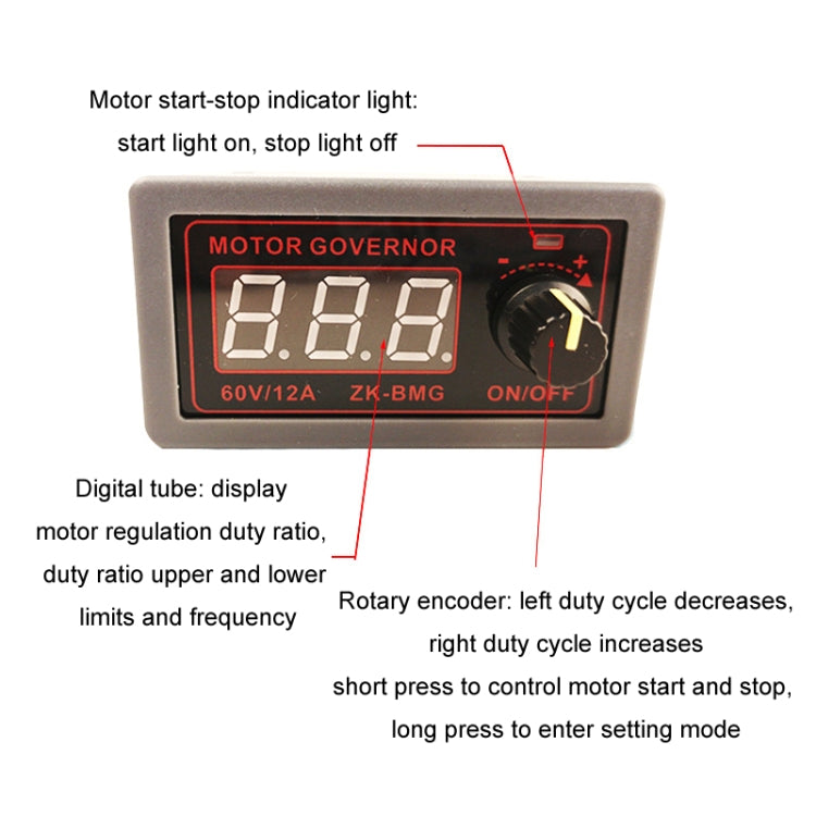 9-60V/12A/500W PWM Motor Fan DC Motor Speed Controller(With Shell) - Other Accessories by PMC TechLife | Online Shopping South Africa | PMC TechLife | Buy Now Pay Later Mobicred