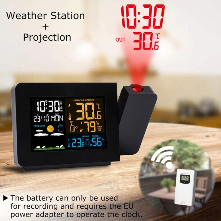 Household Color Screen Temperature And Humidity Meter Weather Forecast Projection Clock, Model: US Plug - Novelty Clock by PMC Jewellery | Online Shopping South Africa | PMC Jewellery | Buy Now Pay Later Mobicred