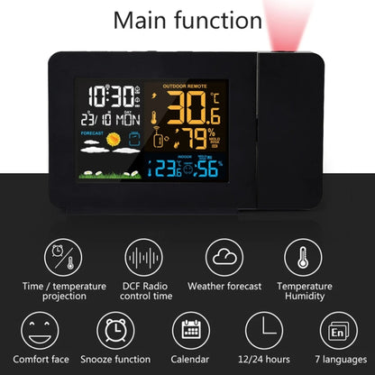 Household Color Screen Temperature And Humidity Meter Weather Forecast Projection Clock, Model: US Plug - Novelty Clock by PMC Jewellery | Online Shopping South Africa | PMC Jewellery | Buy Now Pay Later Mobicred