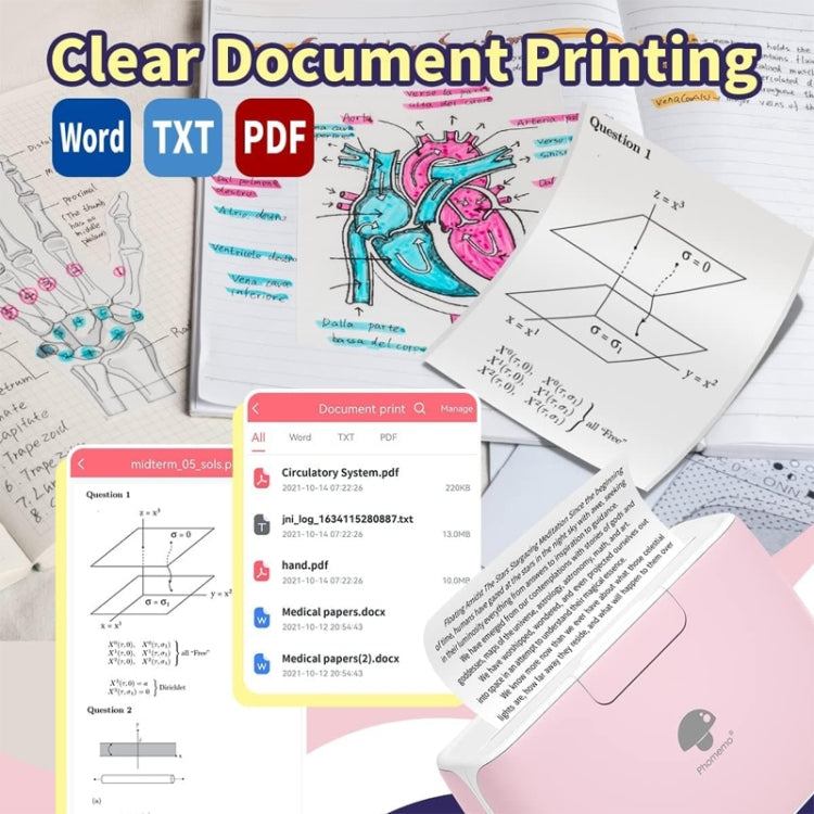 Phomemo M04S Thermal Printer Support 4 Inch Printing Width 300dpi Bluetooth Inkless Printer(Pink) - Printer by Phomemo | Online Shopping South Africa | PMC Jewellery | Buy Now Pay Later Mobicred