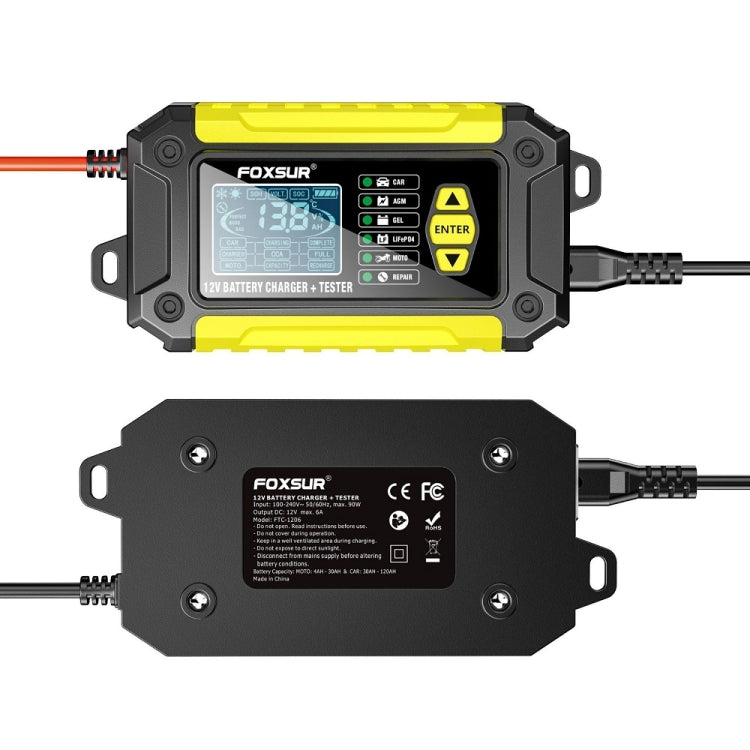 FOXSUR Cars Motorcycles 12V Lithium Cattery Charger With Battery Detection(US Plug) - free shipping - PMC TechLife - Order now!