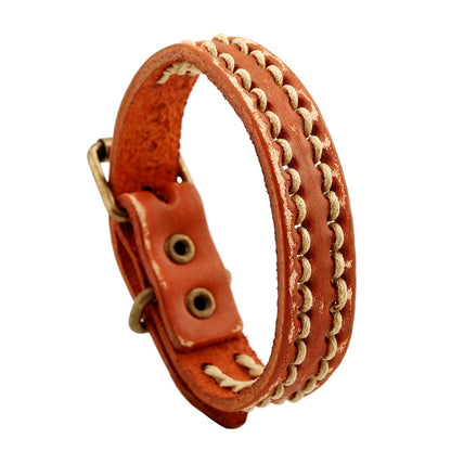 Simple Vintage Braided Bracelet Personalized Adjustable Bracelet(Retro Orange) - Bracelets by PMC Jewellery | Online Shopping South Africa | PMC Jewellery | Buy Now Pay Later Mobicred