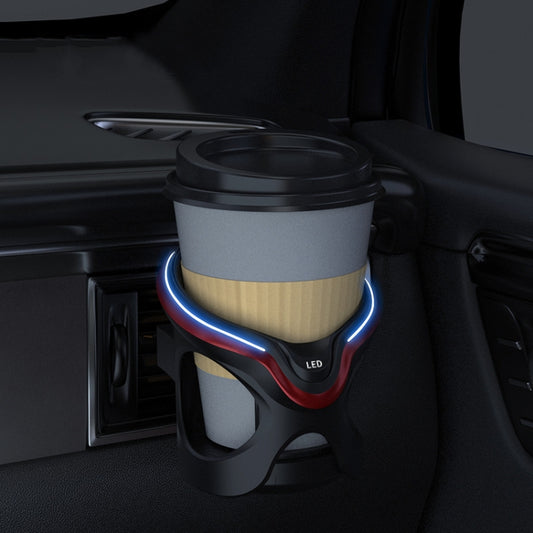 Car Cup Holder Air Conditioner Outlet Multifunctional Storage Rack, Color: Black Red LED Light - Car Drink Holders by PMC Jewellery | Online Shopping South Africa | PMC Jewellery | Buy Now Pay Later Mobicred