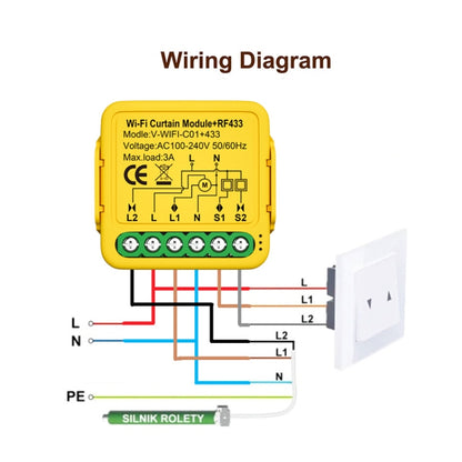 WiFi Graffiti Curtain Switch On / Off Module - Smart Switch by PMC Jewellery | Online Shopping South Africa | PMC Jewellery | Buy Now Pay Later Mobicred