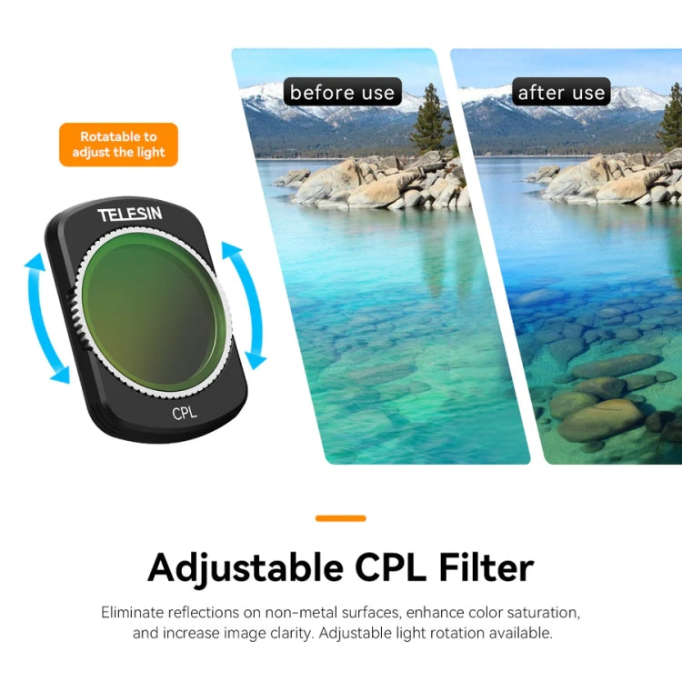 For DJI Pocket 3 TELESIN S5-FLT-03 Magnetic Suction Filter Set CPL+ND16+ND64+ND256 - Lens Accessories by TELESIN | Online Shopping South Africa | PMC Jewellery | Buy Now Pay Later Mobicred