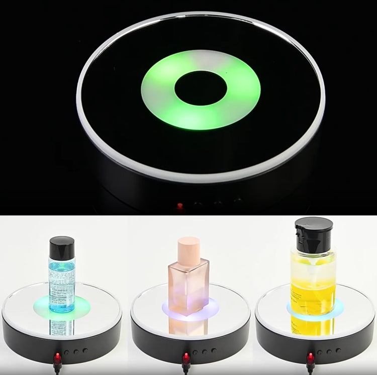 15cm Spinning Display Stand with Gradient Color Lights for Glass Art(Black) -  by PMC TechLife | Online Shopping South Africa | PMC TechLife | Buy Now Pay Later Mobicred