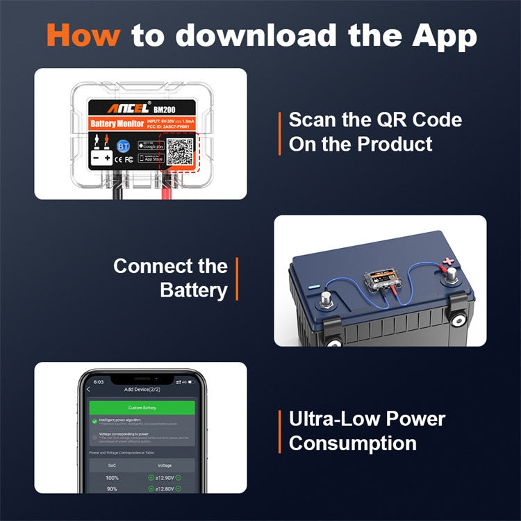 ANCEL BM200 12V Bluetooth 4.2 Car Battery Analysis and Detection Tool Battery Tester - Electronic Test by ANCEL | Online Shopping South Africa | PMC Jewellery | Buy Now Pay Later Mobicred